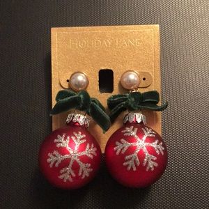 Holiday Lane Imitation Pearl Ornament Earrings